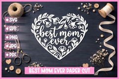 Best Mom Paper Cut Heart SVG I Cricut I Silhouette Product Image 1