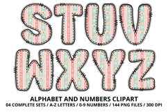 Charming Garden Doodle Alphabet PNG Letters &amp; Numbers 300DPI Product Image 4