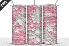 3D Flowers Tumbler Wrap | Sublimation Design | Tumble PNG Product Image 2