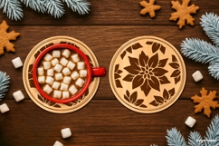 Winter Coffee Coasters SVG Bundle | Drink Coaster | SVG Product Image 20