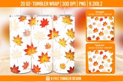 Autumn Flower Tumbler Wrap Designs, Sublimation Wrap Product Image 1