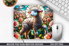 Sheep Mouse Pad Sublimation, Valentine Mouse Pad PNG Product Image 1