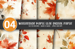 Maple Leaf Digital Paper Product Image 1