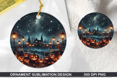 Pumpkin Stained Glass Ornament PNG, Digital Download File Product Image 1