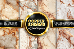 Copper Shimme Digital Papers - 04 variations Product Image 1