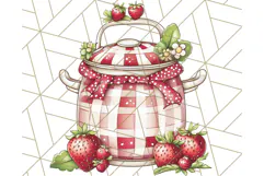 Cottagecore Strawberry Kitchen PNG Clipart, Retro Fruit Png Product Image 4