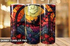 Stained Glass Halloween Bat PNG Tumbler Design Product Image 1