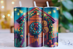 Merry Christmas Door Tumbler Wrap | Christmas Wrap Product Image 1