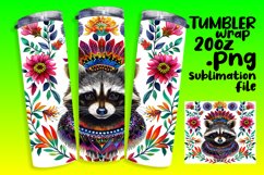 Raccoon &amp; Bloom Tumbler Wrap for 20oz Sublimation Product Image 1