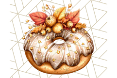Fall Donut Clipart PNG, Autumn Donuts With Pumpkins Product Image 4