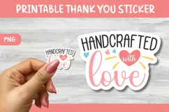 Small Business Thank You Stickers - Handcrafted With Love Product Image 1