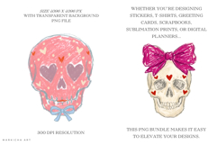 Coquette Skull Clipart Product Image 2