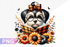 Halloween Dog And Books Sublimation - Clipart PNG Design Product Image 1
