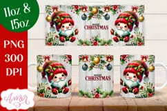 Merry Christmas mug wrap PNG Sublimation, 11oz and 15oz Product Image 3