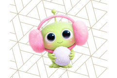Alien Christmas Clipart, Cute Outer Space Holiday PNG Product Image 4