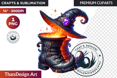 Halloween Character Boots - Spooky Gothic Clipart PNG Product Image 1