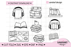 Doodle Books Clipart, PNG, SVG, EPS, DXF Product Image 1