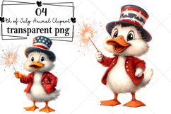 Watercolor 4th of July Animal Clipart Watercolor PNG Product Image 1