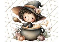 Spooky Little Witches Halloween Clipart PNG Product Image 4