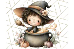 Spooky Little Witches Halloween Clipart PNG Product Image 4