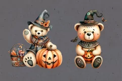 Watercolor Halloween Spooky Bear PNG sublimation Product Image 3