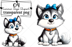Whimsical Summer Dogs Clipart Watercolor PNG Product Image 1