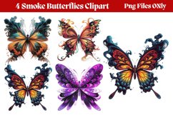 Smoke Butterflies Clipart PNG Product Image 1