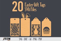 Easter Gift Tags Laser Cut SVG Files Template Product Image 1