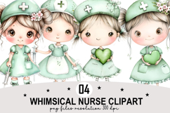 Whimsical Nurse PNG Clipart png Watercolor Clipart png Product Image 1