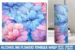Pastel Alcohol Ink Flowers Tumbler Wrap Product Image 1
