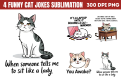 Funny Cat Jokes Sublimation Bundle PNG Product Image 3