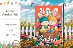 Cartoon Bunny Garden Flag PNG, Easter Garden Flag Design Product Image 1