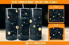 Day And Night Tumbler Wrap Designs, Sublimation Wrap Product Image 1
