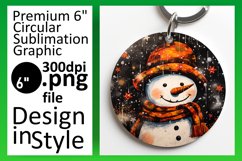 Artistic Winter Holiday Sublimation for Round Ornaments Product Image 1