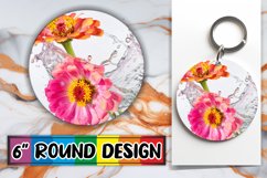 Petal Round Harmony: Sublimation Keychain PNG Product Image 1