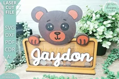 Bear Money Box svg, Coin Bank svg, Glowforge laser svg Product Image 1