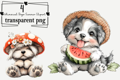 Whimsical Dogs Summer Clipart Watercolor PNG Product Image 1