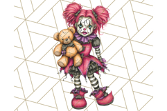 Creepy Clown Halloween PNG Clipart, Spooky Circus Art Product Image 4