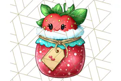 Strawberry Fruit PNG Clipart, Adorable Kawaii Characters Png Product Image 4