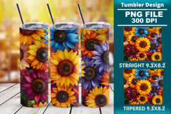 3D floral tumbler wrap design Product Image 1