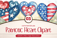 Patriotic Heart Clipart PNG Product Image 1