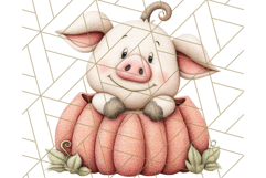 Fall Farm Animal Clipart, Autumn Barnyard PNG Illustrations Product Image 4