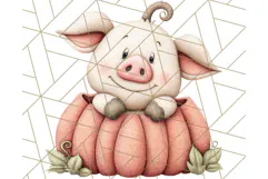 Fall Farm Animal Clipart, Autumn Barnyard PNG Illustrations Product Image 4