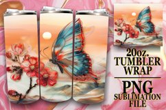 Elegant Glitter Butterfly Wraps for 20oz Tumblers Product Image 1