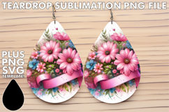Playful Teardrop Earrings Magic PNG, Flowers Product Image 1