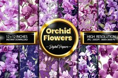 Orchid Seamless Flower Digital Papers, Flowers Pattern Product Image 1
