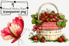 Whimsical Valentine Clipart Watercolor PNG Product Image 1