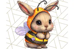 Halloween Bunny Clipart, Cute Bunnies in Costumes PNG Product Image 4