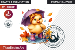 Cute Autumn thanksgiving Baby animal and Pumpkin PNG clipart Product Image 1