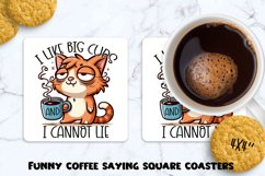 Funny coffee sayings square coasters. BUNDLE PNG. Product Image 21